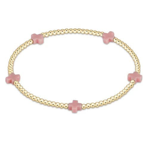 E girl cross bracelet pink 2mm