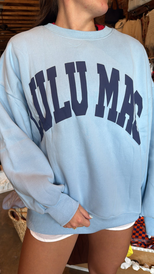 LULU MAC Light Blue and Navy Sweatshirt