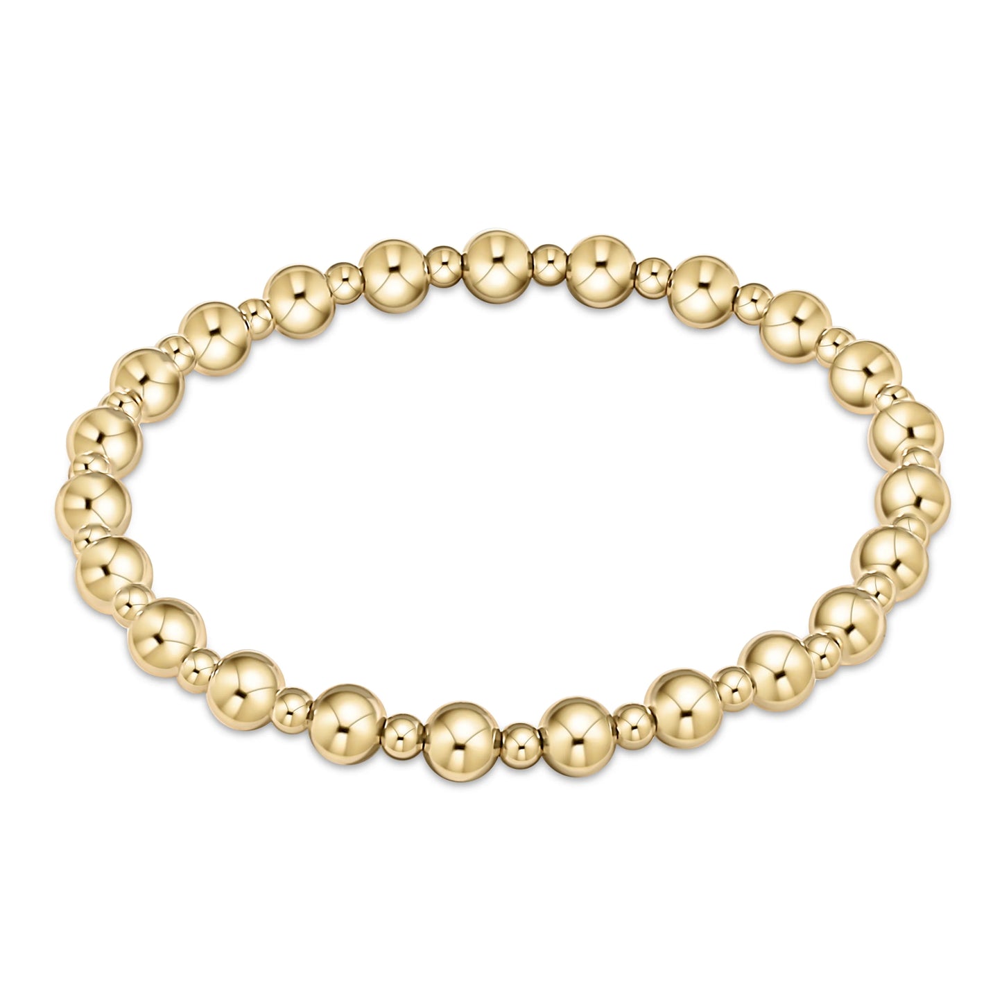 Dignity Grateful Pattern 5mm Bead Bracelet- Gold