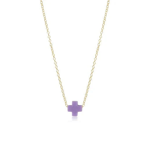 Enewton Signature Small Cross 16" Gold Necklace Purple