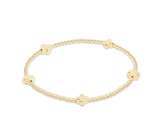 Small Cross Gold Bracelet 2MM