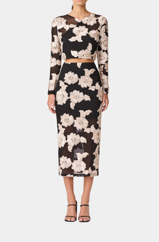 Margaux Skirt Black and Gold