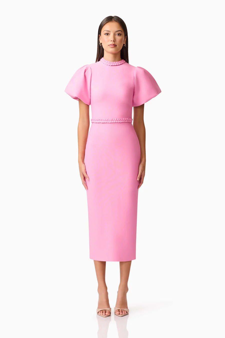 Coraline Peony Pink Midi Dress
