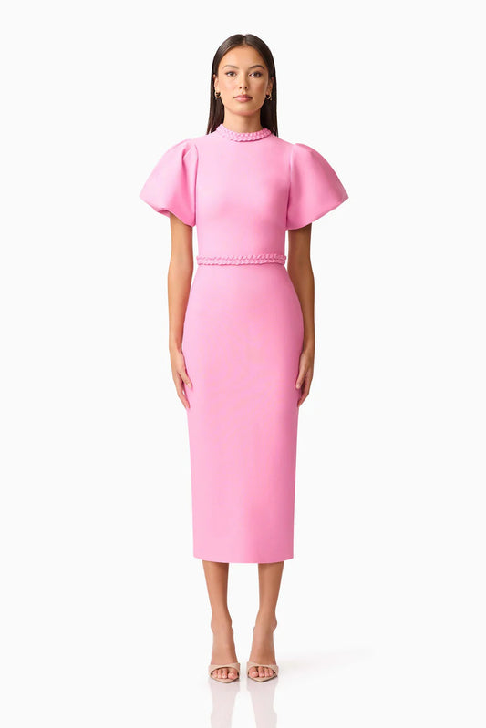 Coraline Peony Pink Midi Dress