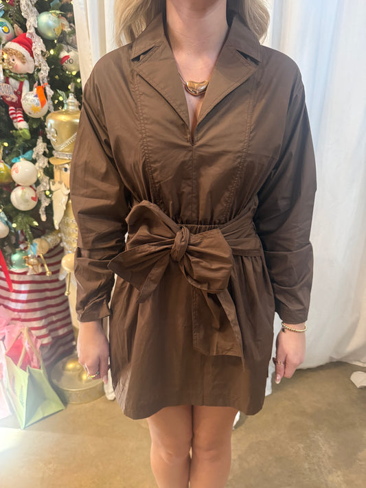 Brown Tie Dress