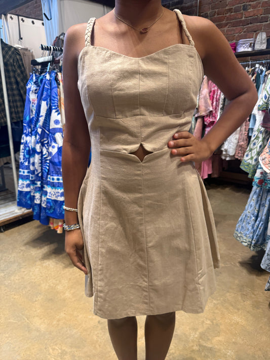Tan Braided Dress