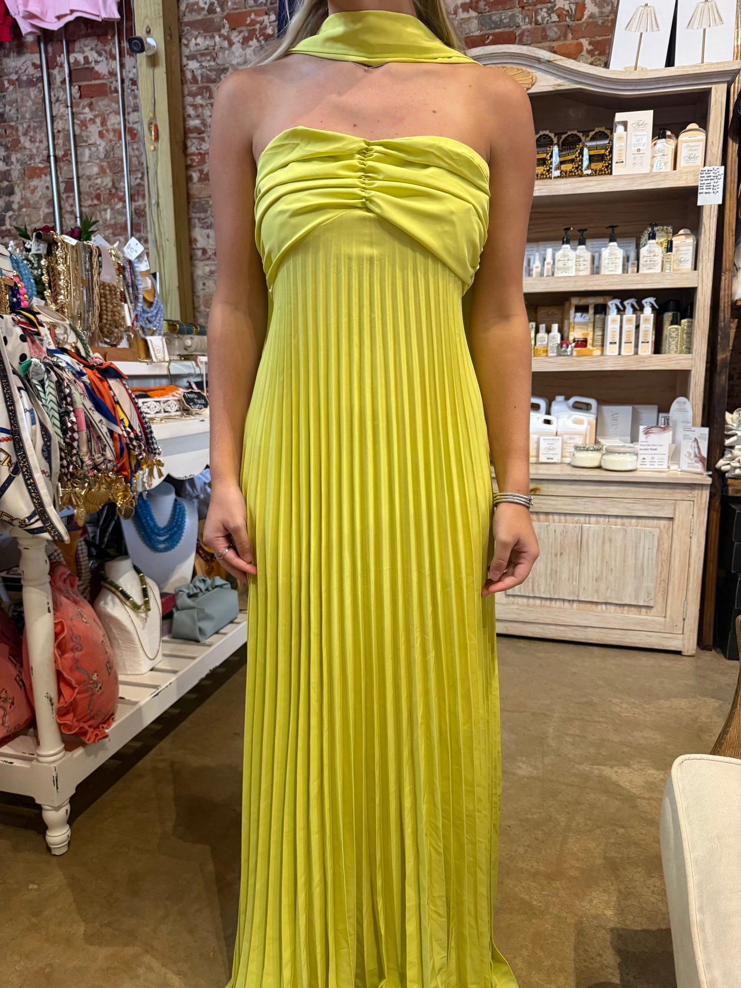 Lily Lime Strapless Dress
