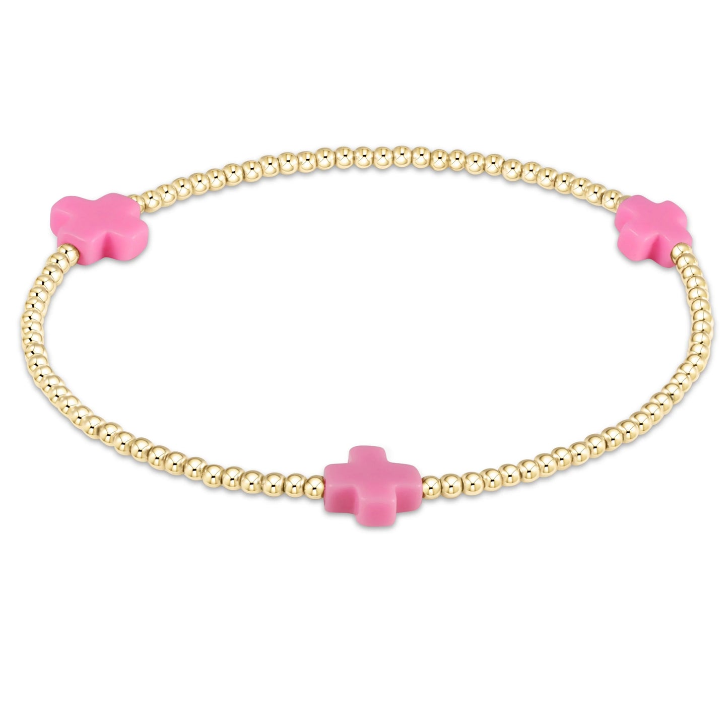 egirl signature cross gold pattern 2mm bead bracelet