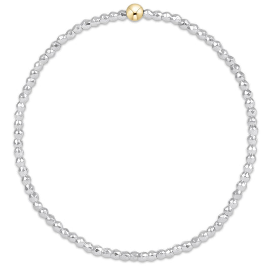 egirl bright silver faceted hematite 2mm bead bracelet