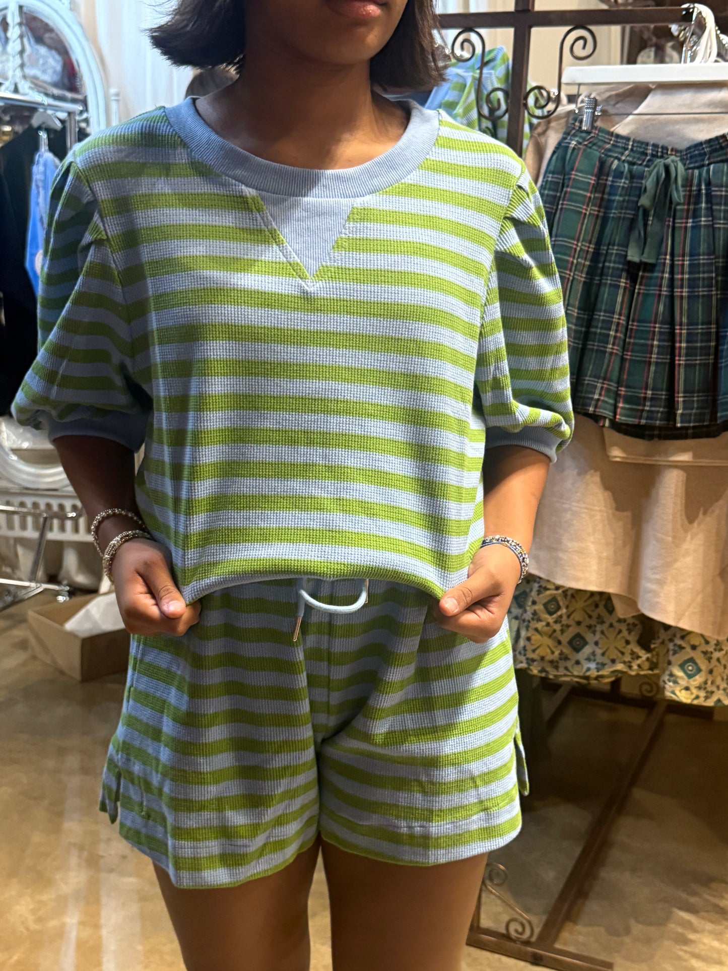 Green and Blue Striped Set