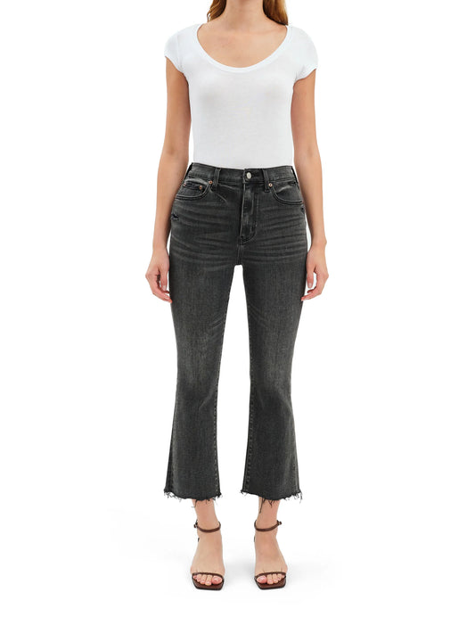Daze Shy Girl Haunt Black Crop Flare Jean