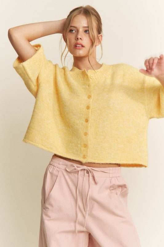 Yellow Button Up Sweater