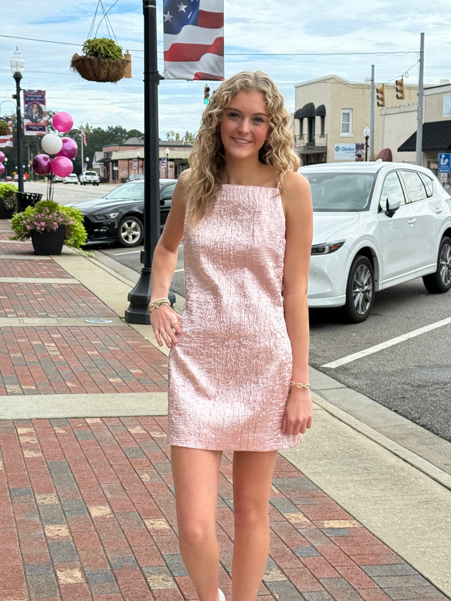 Josephine Mini Shift Dress in Pink