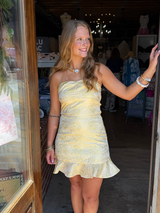 Yellow Rose Mini Dress