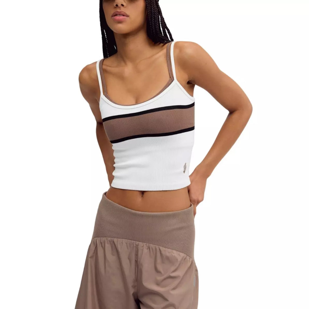 All Clear Coastline Stripe Cami Ivory Combo