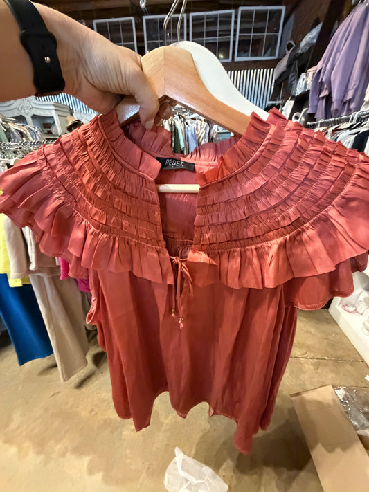 Rust Silk Blouse