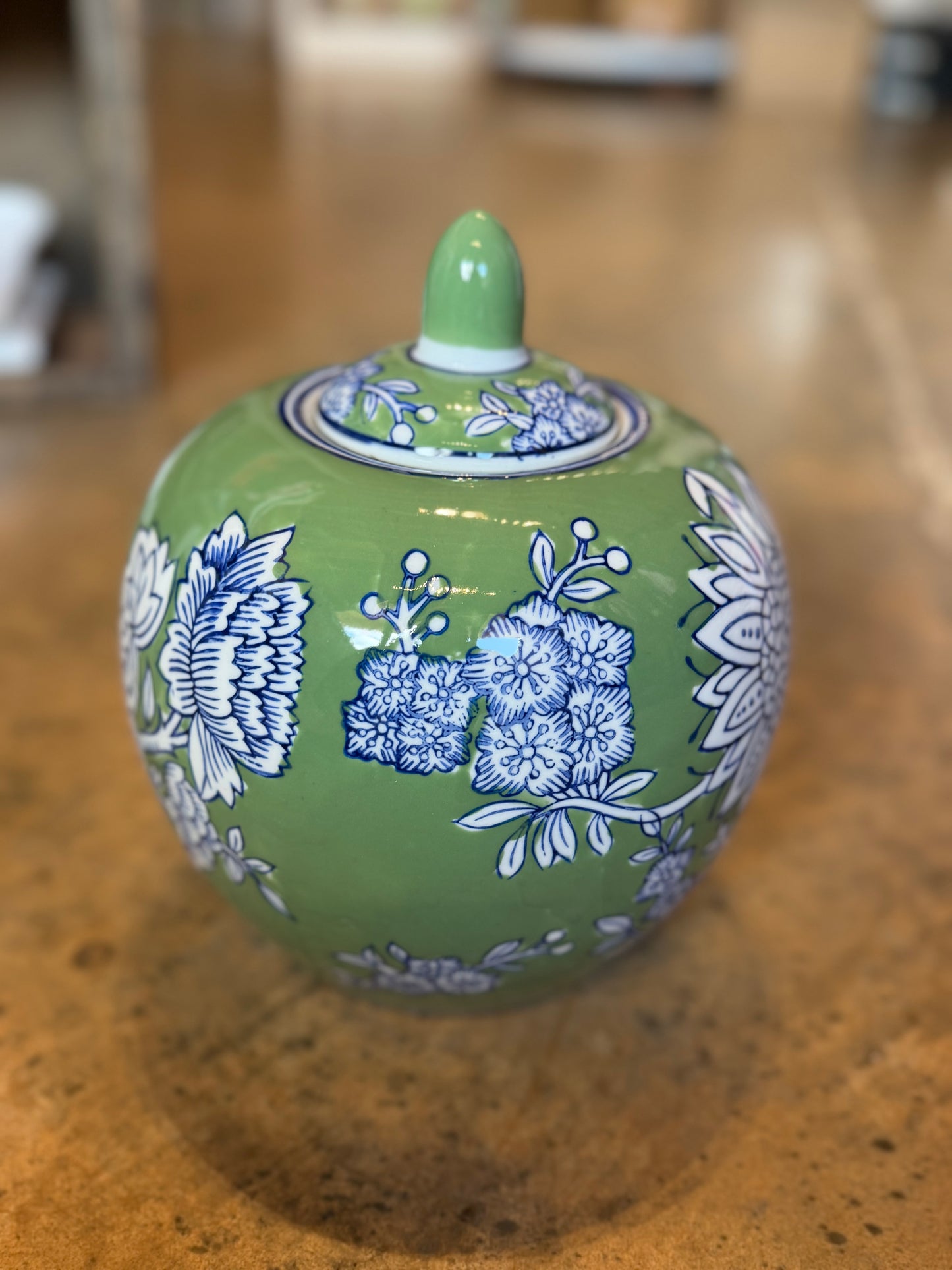 Green and Blue Ginger Jar