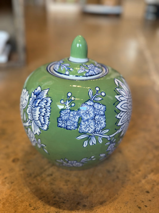 Green and Blue Ginger Jar