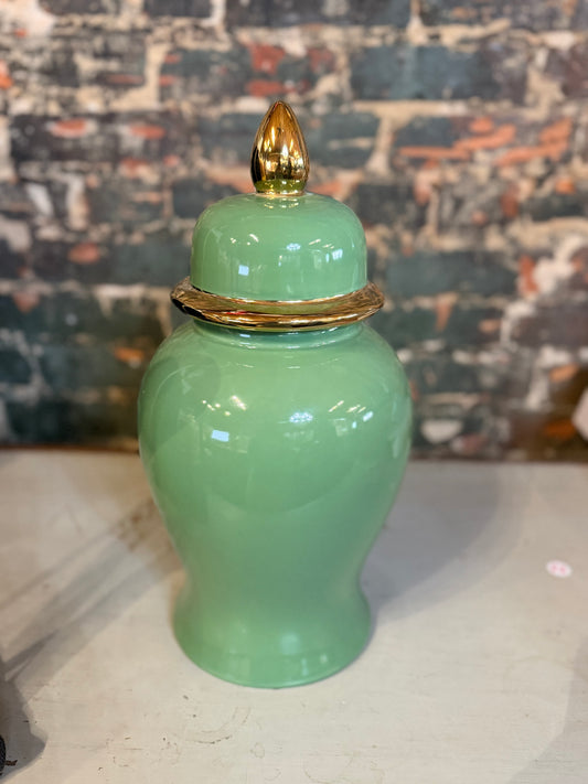 Large Green Ginger Jar