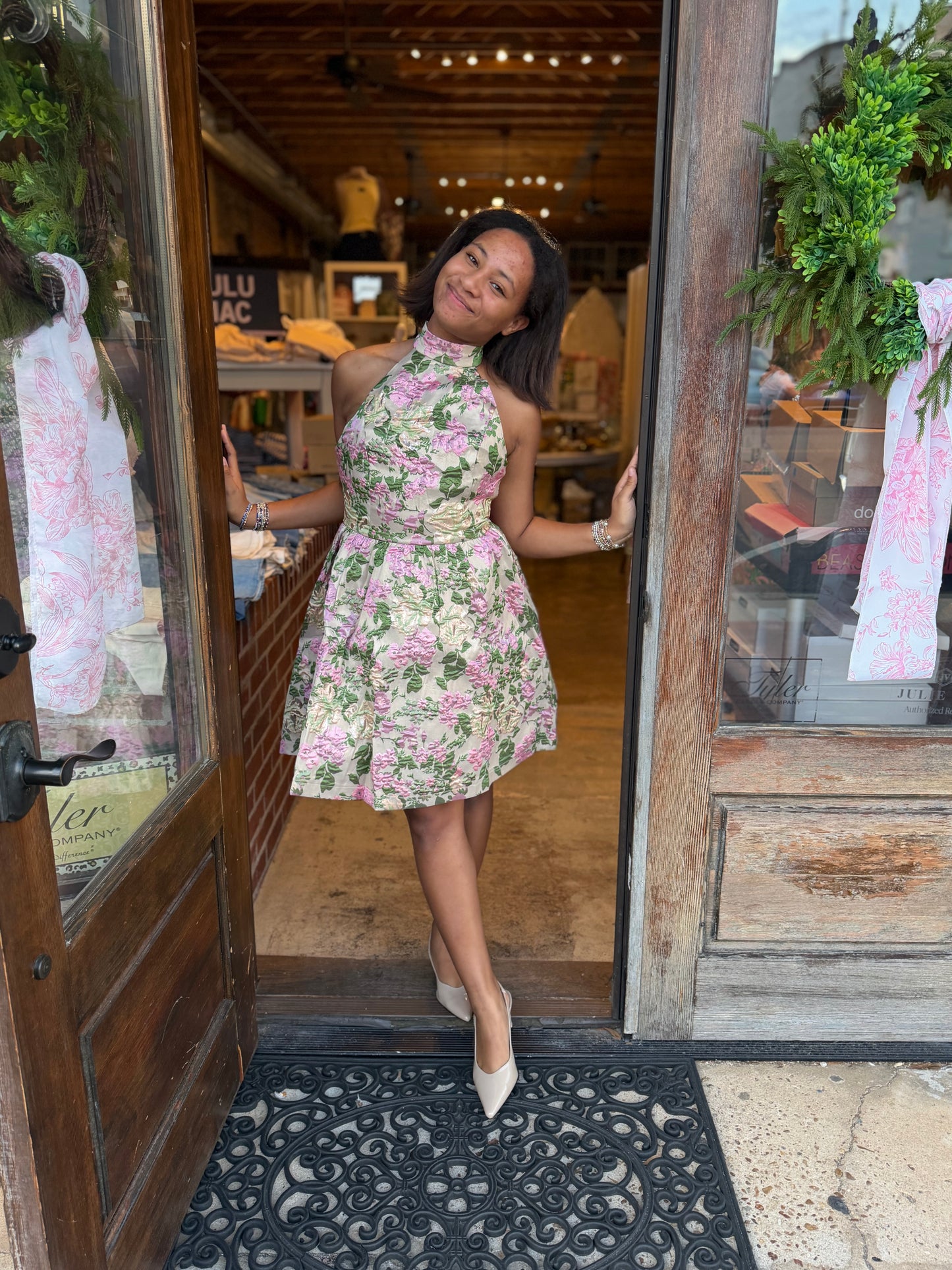 Floral Halter Mini Dress