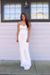 White Carnation Formal Dress