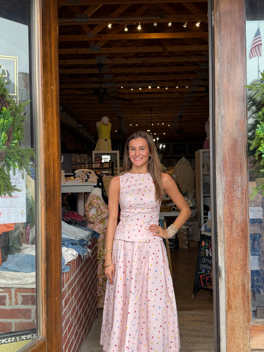 Pink Polka-Dot 2pc Set
