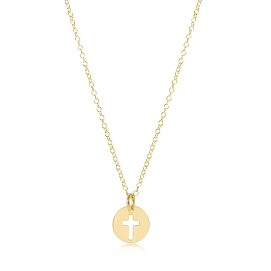 egirt 14" Necklace Gold - Blessed Small Gold Dise