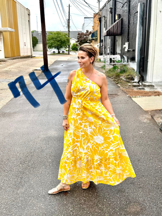 Yellow Off The Shoulder Maxi Dress
