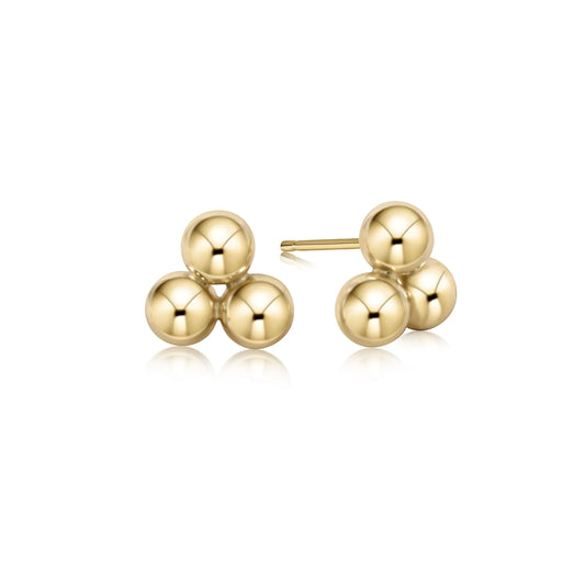CLASSIC CLUSTER STUD-GOLD 6MM