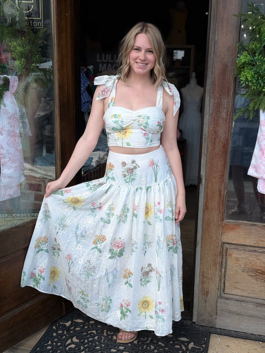 Floral Printed Midi Skirt