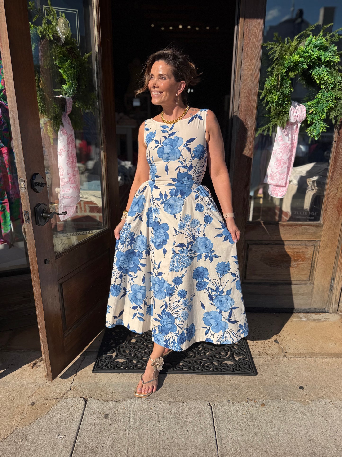 Blue Floral Maxi Dress
