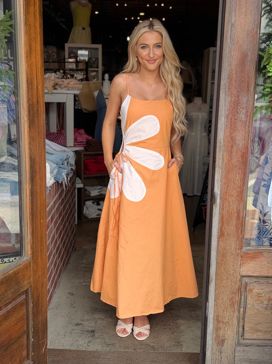 Flowered Cut out Dress