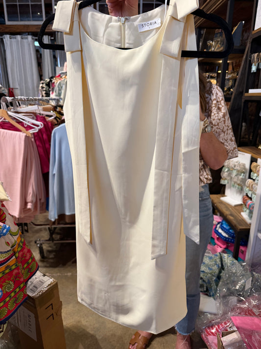Tie Shoulder Shift Dress