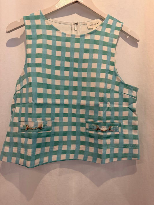 Mint Coastal Gingham Top