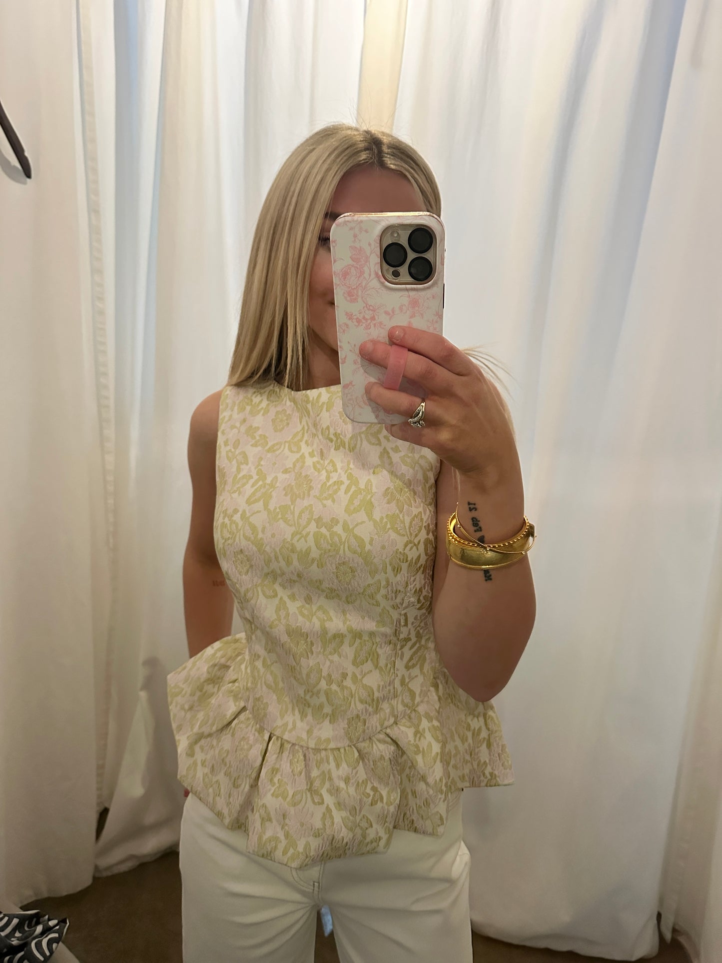 Pastel Bloom Peplum Blouse