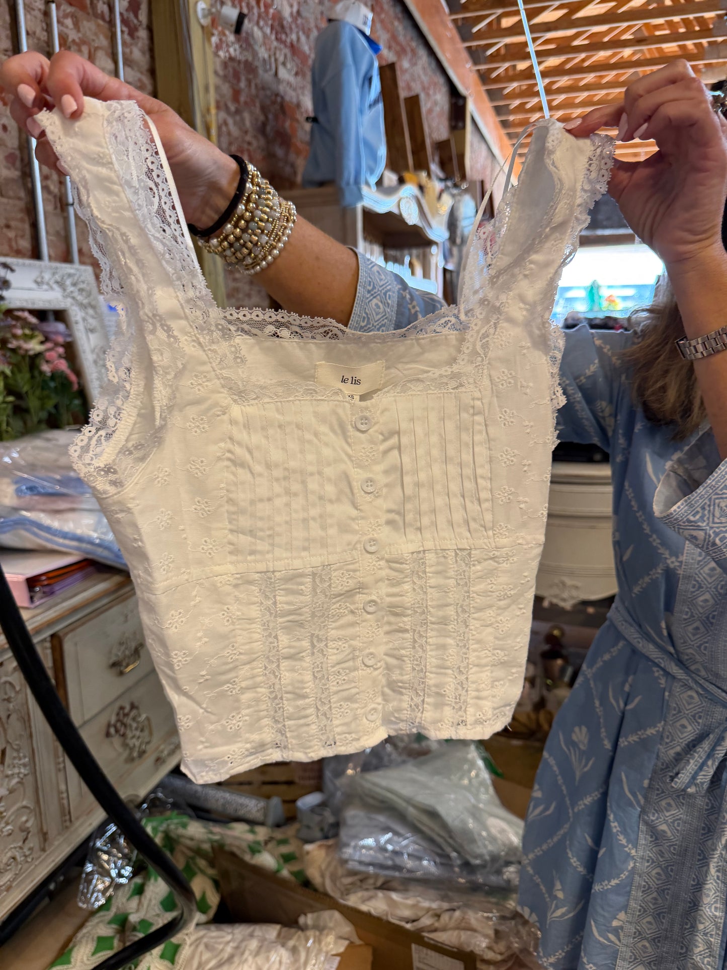 Sleeveless Square Neck Ruffle Top
