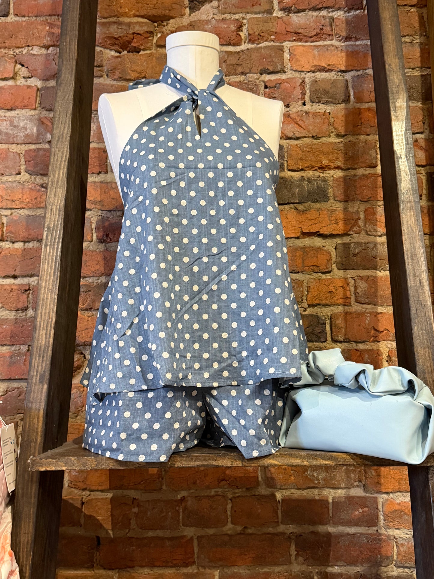 Polky Dot Halter Neck and Shorts Sets