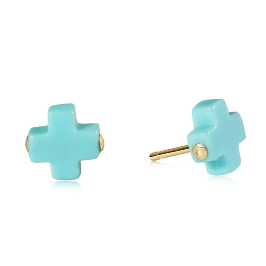 signature cross stud Turquoise
