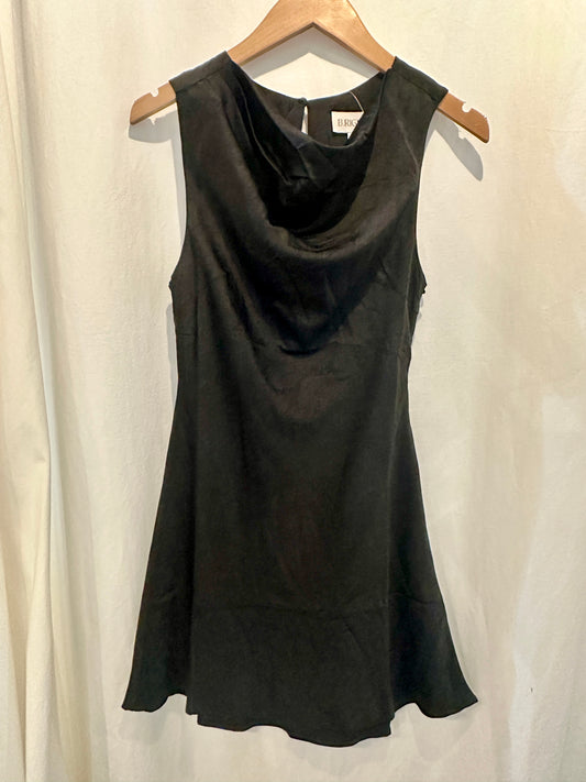 Silk Black Dress With Scoop Front