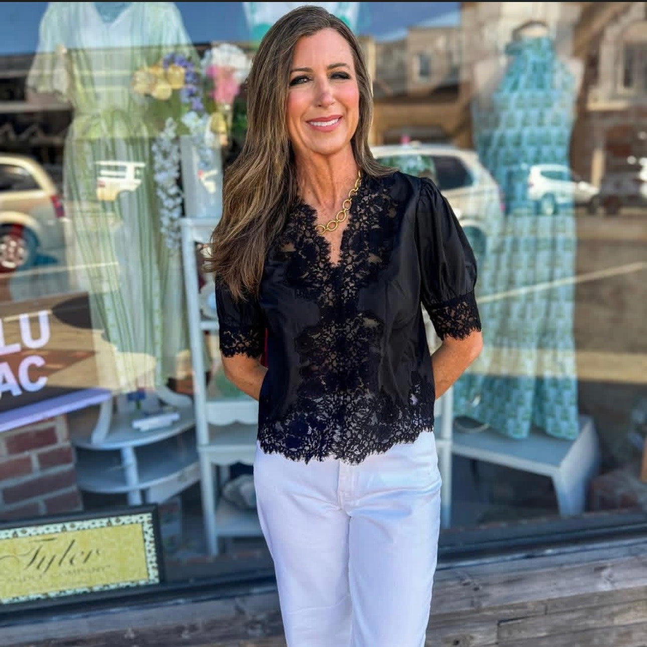Black lace blouse