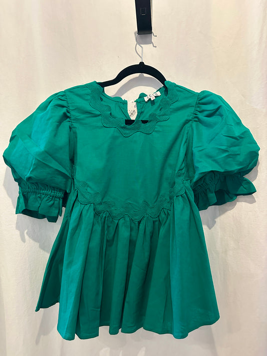 Emerald Scallop Blouse