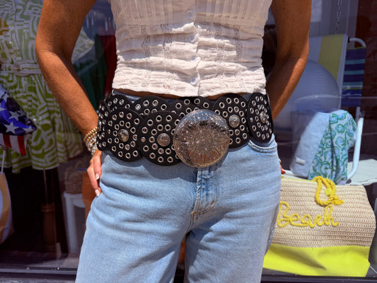 Wide Western Circle Belt with Grommets