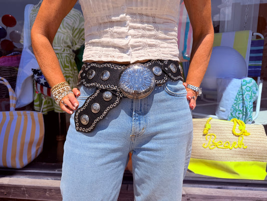 Concho-Adorned Western Corset Belt