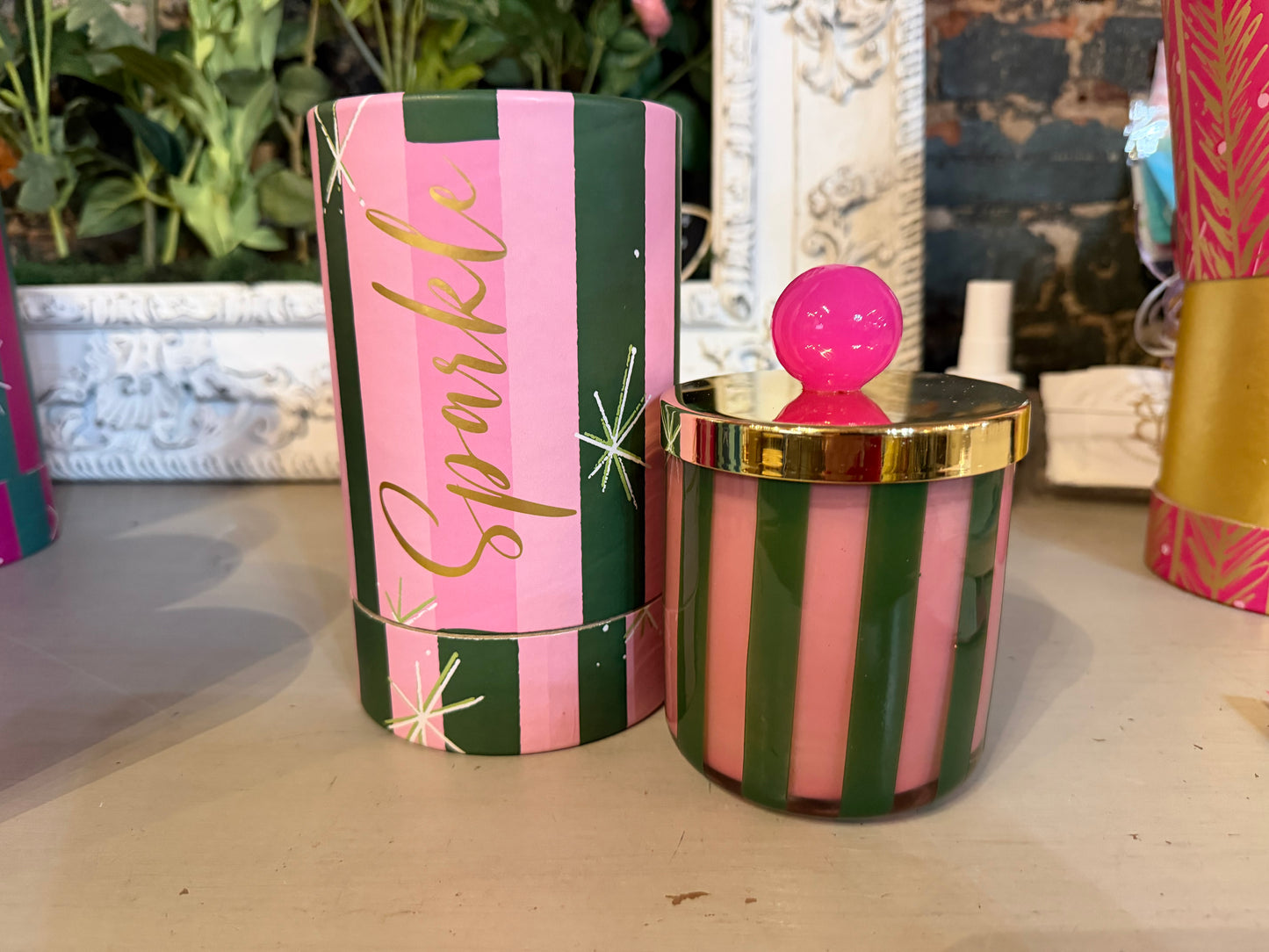 CANDLE COUTURIER, DEMI BALLERINA STRIPE SCENTED CANDLE
