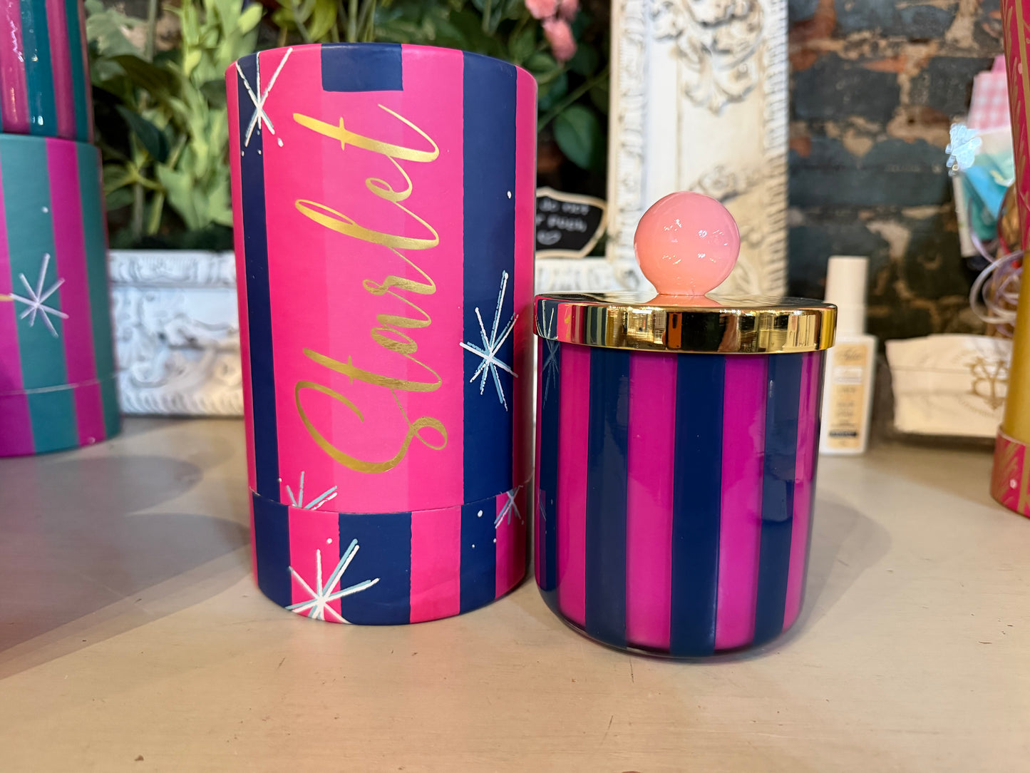 CANDLE COUTURIER, DEMI BALLERINA STRIPE SCENTED CANDLE