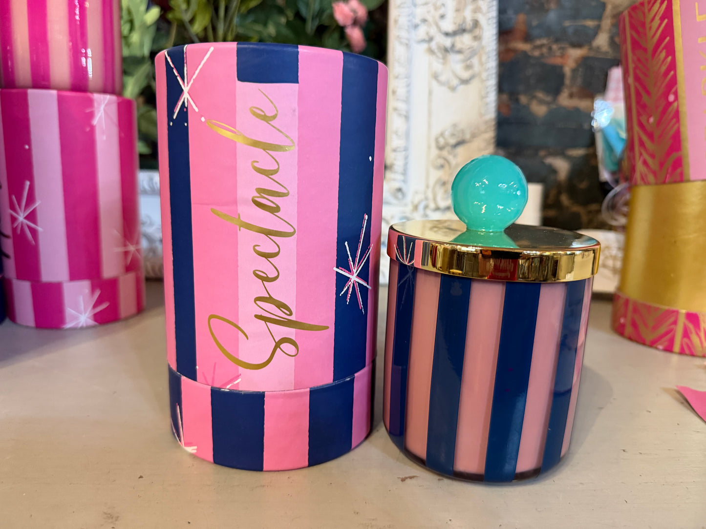 CANDLE COUTURIER, DEMI BALLERINA STRIPE SCENTED CANDLE