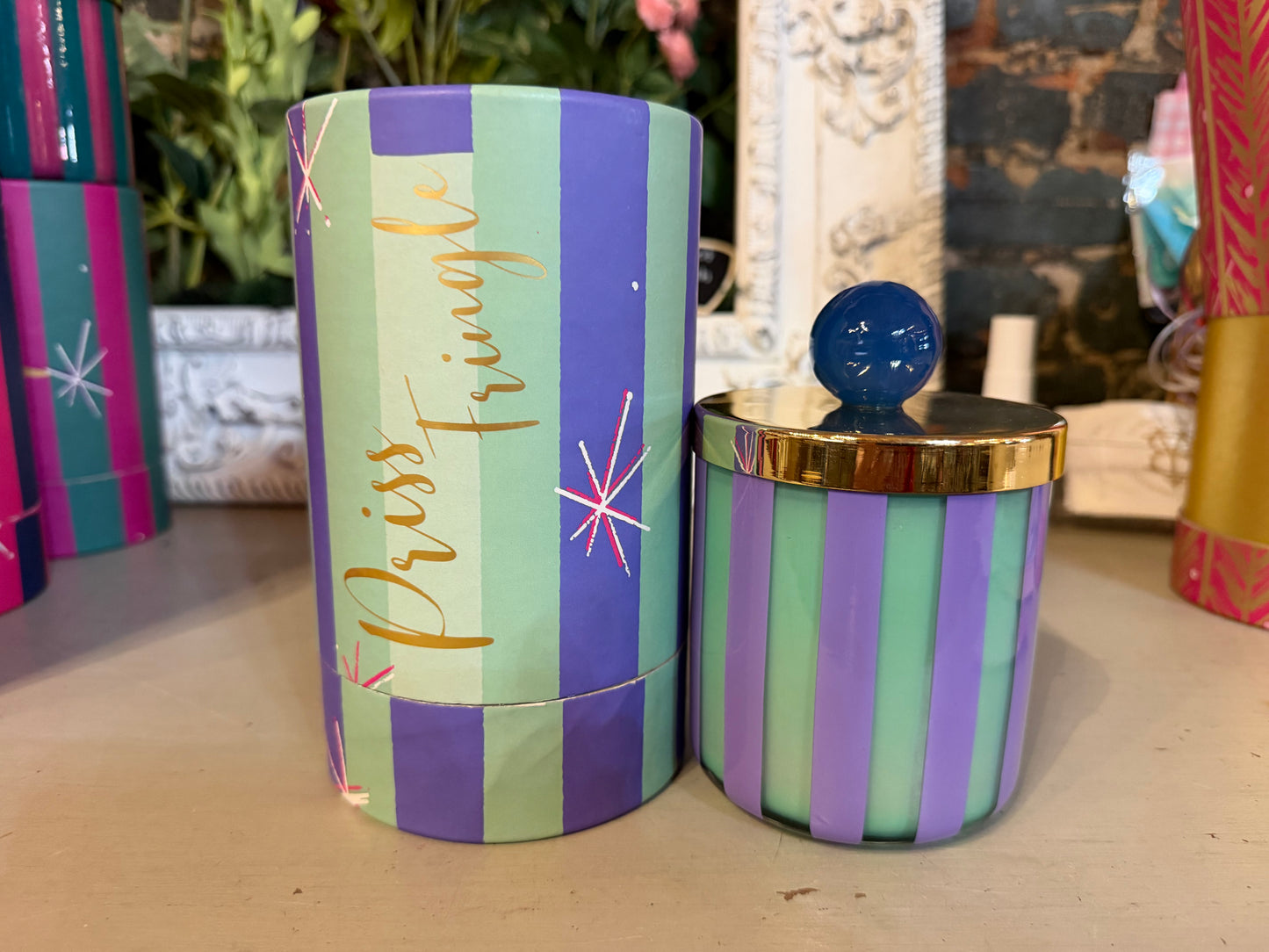 CANDLE COUTURIER, DEMI BALLERINA STRIPE SCENTED CANDLE