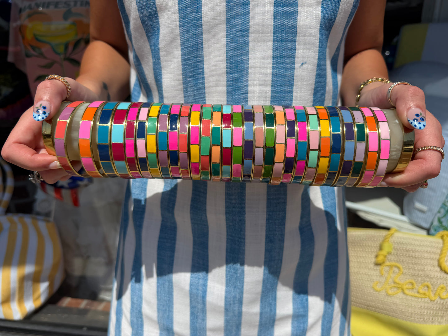 Spangle Color Block Bangle 7mm