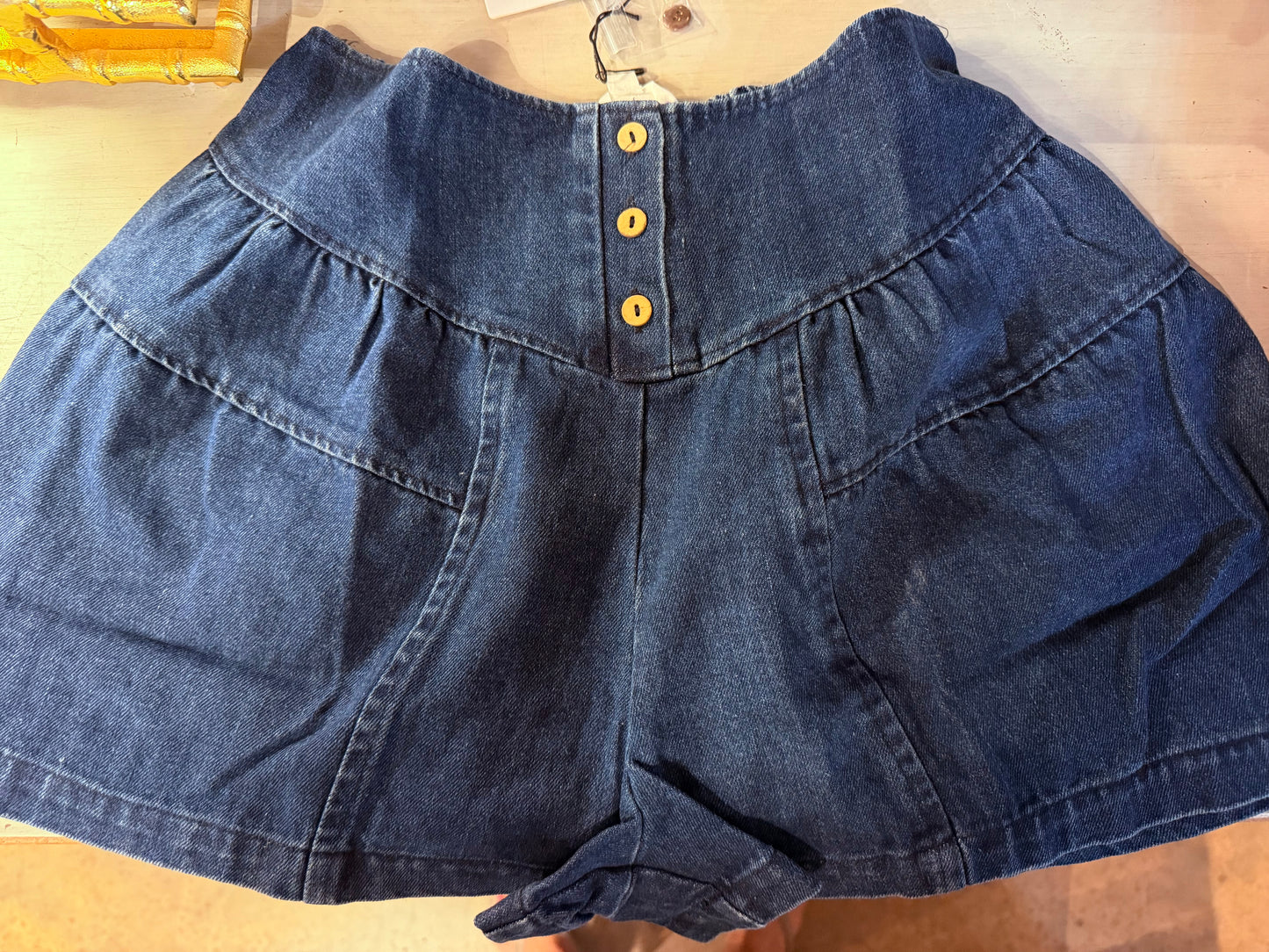Blue Jean Button Up Shorts