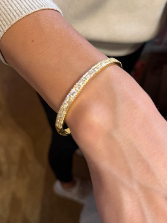 Cubic Zirconia Bangle - Gold